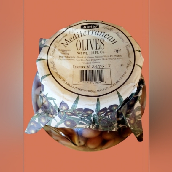 VINTAGE AIELLO MEDITERRANEAN OLIVES WITH PEPPERS & GARLIC KITCHEN DECOR - Picture 3 of 3